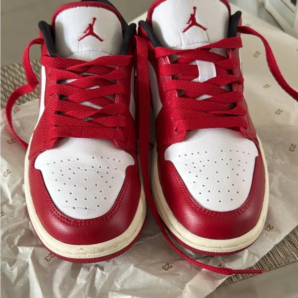 Nike Air Jordan Low SE Red White Sneakers - Picture 4 of 8